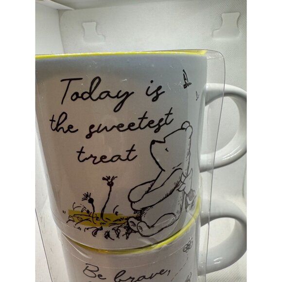 Disney Winnie the Pooh "Sweet & Kind" Quote Ceramic Mug Set of 2 NW - Picture 4 of 10